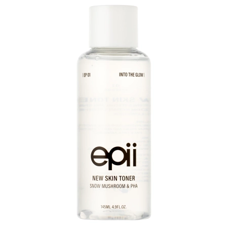 Epii - New Skin Toner Snow Mushroom & PHA - Toner hidratant și exfoliant pentru față - 145 ml