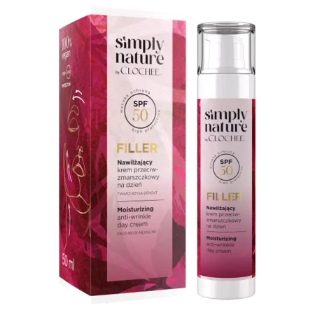 Clochee – Simply Nature – Filler SPF50 – Cremă hidratantă antirid – 50 ml