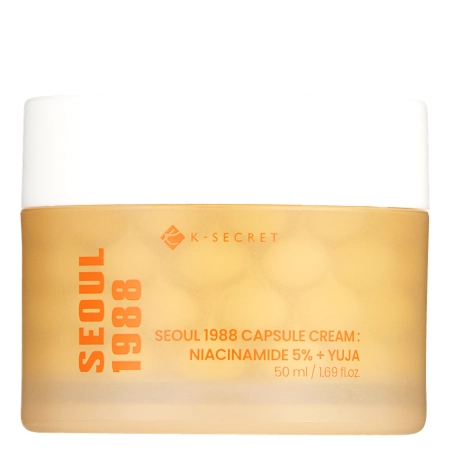 K-SECRET – SEOUL 1988 Capsule Cream: Niacinamide 5% + Yuja – Cremă în capsule – 50 ml