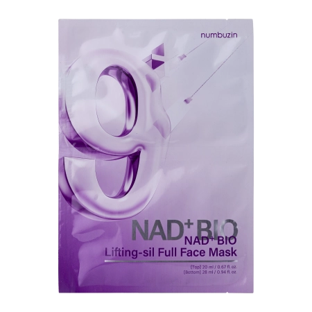 Numbuzin - No.9 NAD Bio Lifting Full Cover Facial Mask - Mască de lifting cu Coenzimă NAD pentru față - 26ml 