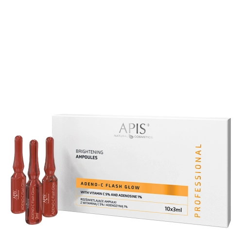 Apis - Adeno C Flash Glow - Fiole iluminatoare cu vitamina C 5% și adenozină 1% - 10x3ml