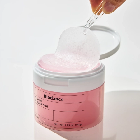 Biodance – Collagen Gel Toner Pads – Dischete cu gel tonifiant și colagen pentru față – 60 bucăți
