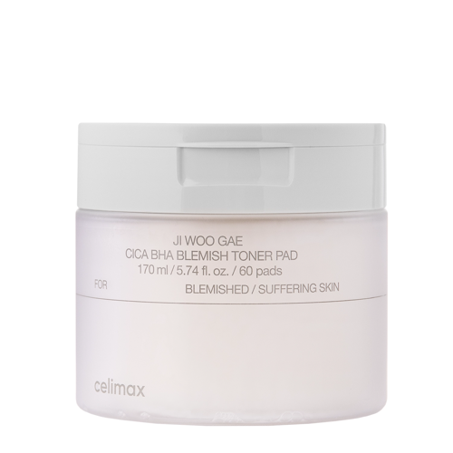 Celimax - Ji.Woo.Gae Cica BHA Blemish Toner Pad - Exfoliant față Pads - 60pcs