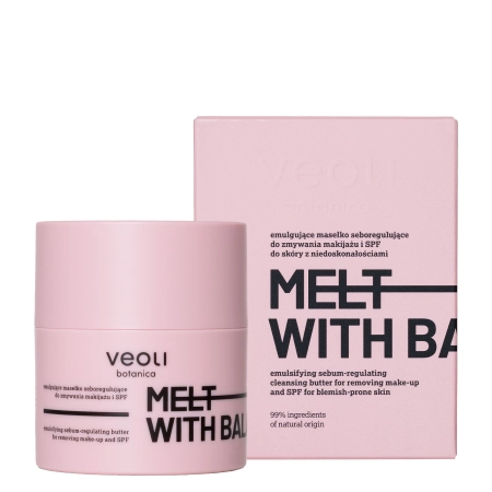 Veoli Botanica - Melt With Balance - Unt demachiant emulsionant seboreglator pentru îndepărtarea machiajului, pentru piele cu imperfecțiuni - 40 g