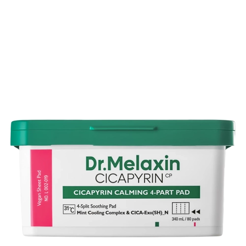 Dr.Melaxin - Cicapyrin Calming 4-Part Pad - Dischete calmante pentru față cu complex răcoritor - 80 buc.