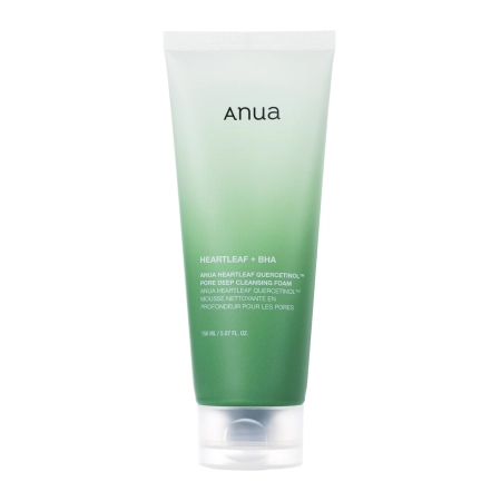 Anua - Heartleaf Quercetinol Pore Deep Cleansing Foam – Spumă de Curățare Profundă pentru Față – 150 ml