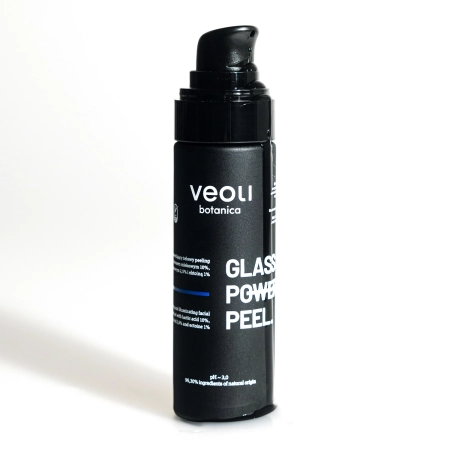 Veoli Botanica – Glass Skin Power Peel – Peeling Gel Hidratant și Iluminator pentru Față – 30ml