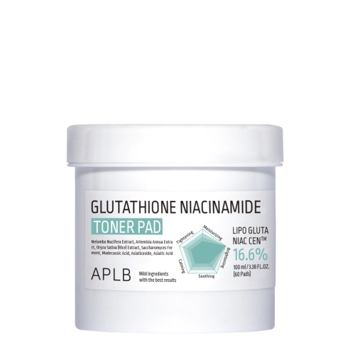 APLB - Glutathione Niacinamide Toner Pad - Plasturi iluminatori pentru față - 60buc./100ml
