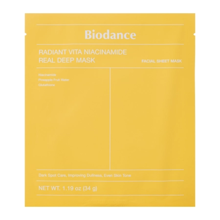 Biodance - Radiant Vita Niacinamide Real Deep Mask - Brightening Face Mask - 1pc/34g