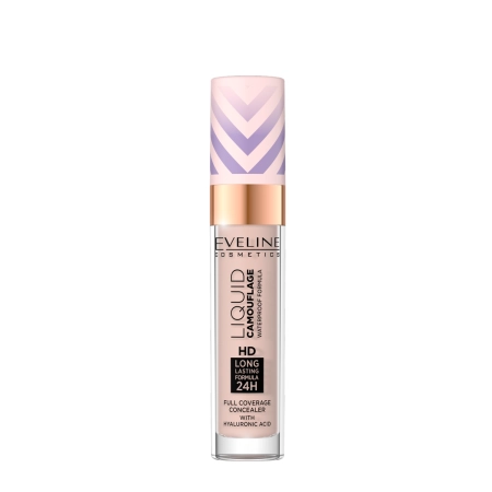 Eveline Cosmetics - Liquid Camouflage - Corector de camuflaj rezistent la apă cu acid hialuronic - 03 Soft Natural - 7,5ml