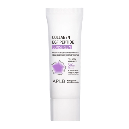 APLB - Collagen EGF Peptide Sunscreen SPF50+ PA++++ - Cremă hidratantă pentru față cu protecție solară – 40 ml