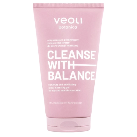 Veoli Botanica - CLEANSE WITH BALANCE - Gel de curățare și exfoliere „Gel de curățare a feței” pentru ten gras și mixt - 150 ml