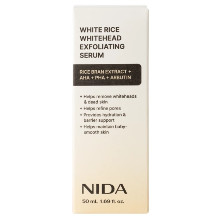 NIDA - White Rice Whitehead Exfoliating Serum - Ser exfoliant pentru față cu extract de orez alb - 50 ml
