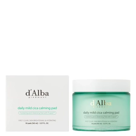 d’Alba - Daily Mild Cica Calming Pad - Dischete calmante pentru față cu Centella Asiatica - 50 buc.