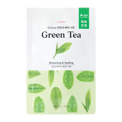 Etude House - 0.2mm Therapy Air Mask - Green Tea - Mască purifiantă și netezitoare cu extract de ceai verde - 20 ml