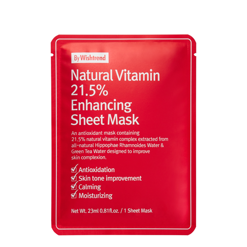 By Wishtrend - Natural Vitamin C21 5% Enhancing Sheet Mask - Mască de folie cu Vitamina C - 1 buc./23 ml