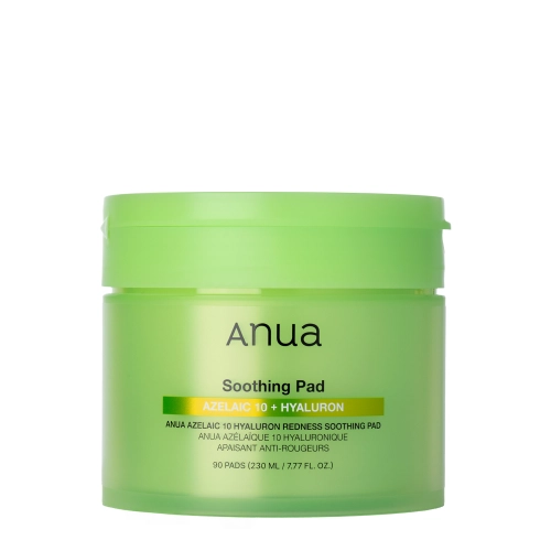 Anua – Azelaic 10+ Hyaluron Redness Soothing Pad – Dischete calmante pentru față – 230 ml / 90 buc.