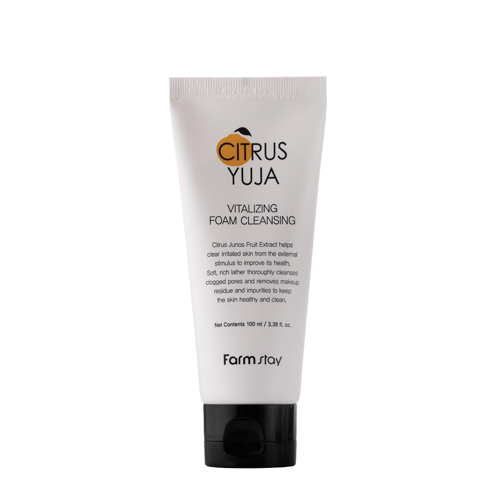 Farmstay - Citrus Yuja Vitalizing Foam Cleansing - Spumă de curățare facială cu extract de fructe Yuzu - 100ml