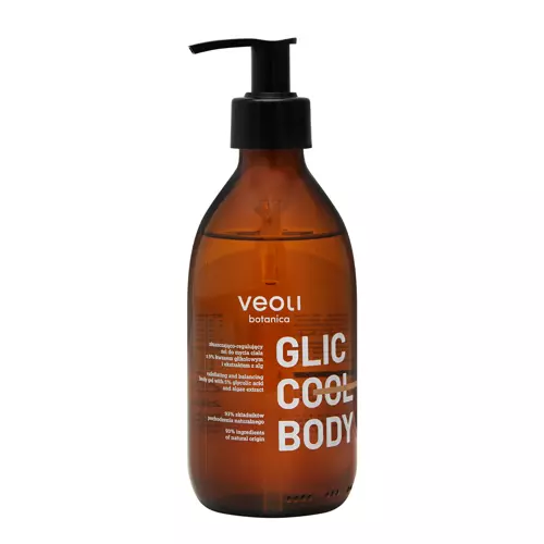 Veoli Botanica - Glic Cool Body - Gel de Duș Exfoliant și Regulator pentru Corp - 280 ml