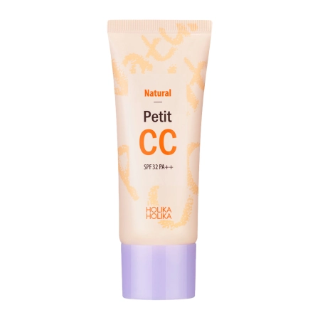Holika Holika – Natural Petit CC – Cremă CC ușoară cu efect de uniformizare, în nuanță caldă de bej – 30 ml