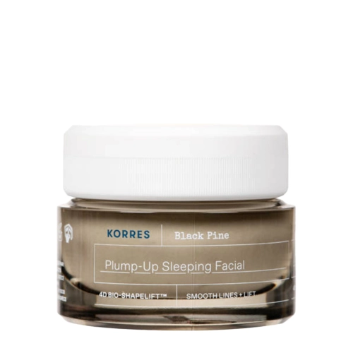 Korres – Black Pine Plump-Up Sleeping Facial – Cremă de față pentru noapte cu efect de fermitate – 40 ml