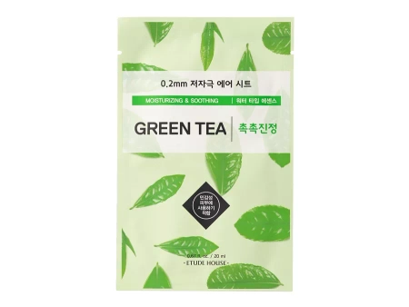 Etude House - 0.2mm Therapy Air Mask - Green Tea - Mască purifiantă și netezitoare cu extract de ceai verde - 20 ml