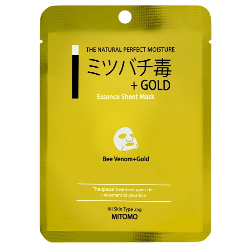 Mitomo - Bee Venom + Gold Essence Mask - Mască cu aur și venin de albine - 1 buc./25 g