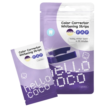 hello coco - Color Corrector Whitening Strips - Benzi de albire pentru dinți - 14buc
