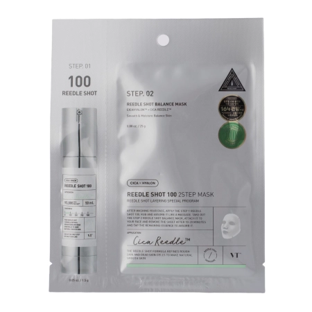 VT Cosmetics - Reedle Shot 100 2Step Mask - Mască de față fermecătoare în foaie - 1,5g+25g