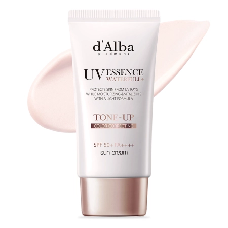 d'Alba - Waterfull Tone-Up Sun Cream SPF50+ PA++++ - Pink - Crem tonifiant pentru față cu protecție solară
