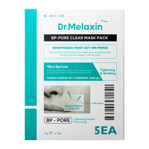 Dr.Melaxin - BP Pore Clear Mask Pack – Set de Măști de Față Purificatoare tip Folie – 5x25g