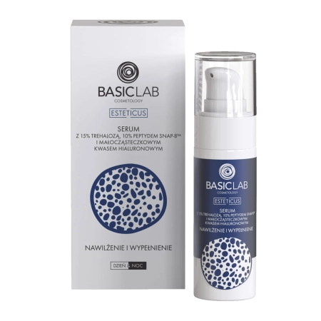 BasicLab - Esteticus - Hidratare și umplere - Ser cu 15% trehaloză, 10% peptidă și acid hialuronic - 30ml