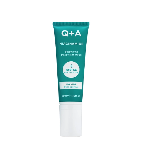 Q+A - Niacinamide SPF50 Balancing Facial Sunscreen - Cremă de protecție solară pentru față cu niacinamidă și SPF50 cu efect de echilibrare - 50 ml