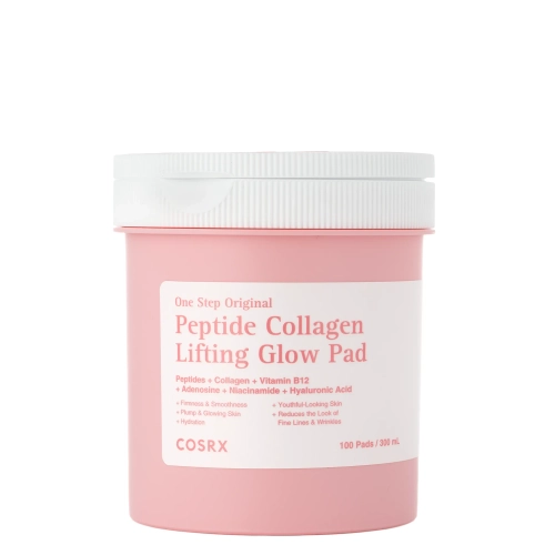 COSRX - One Step Original Peptide Collagen Lifting Glow Pad - Dischete cu Efect de Lifting și Iluminare cu Peptide și Colagen - 300 ml / 100 buc.