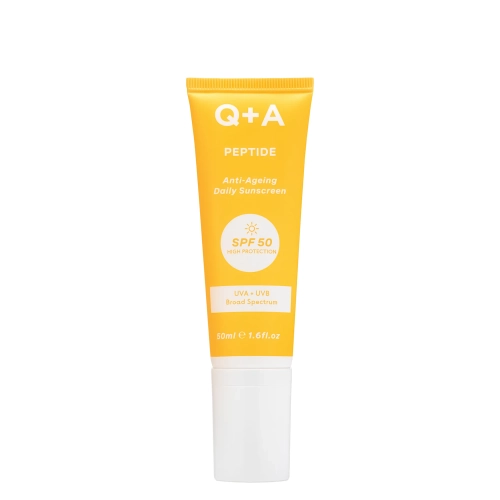 Q+A - Peptide SPF50 Anti-Ageing Facial Sunscreen - Cremă anti-îmbătrânire pentru față cu peptidă și SPF50 - 50 ml
