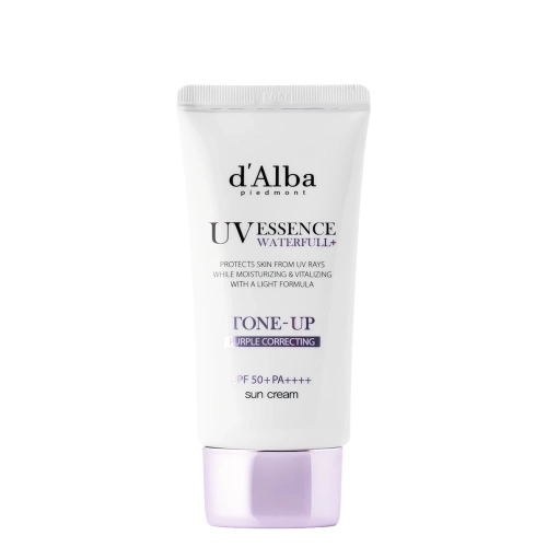 d'Alba - Waterfull Tone-Up Sun Cream SPF50+ PA++++ - Purple - Cremă tonifiantă pentru față cu protecție solară - 50 ml
