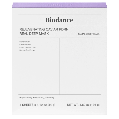 Biodance - Rejuvenating Caviar PDRN Real Deep Mask - Set de măști de față cu colagen și PDRN - 4 buc / 34 g