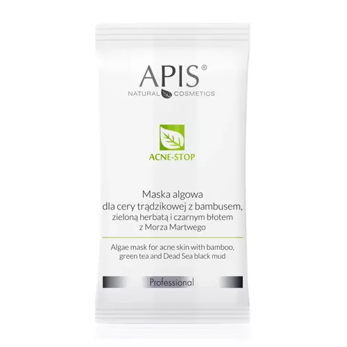 Apis - Acne-Stop - Mască de alge pentru pielea acneică cu bambus, ceai verde și nămol negru din Marea Moartă - 20g