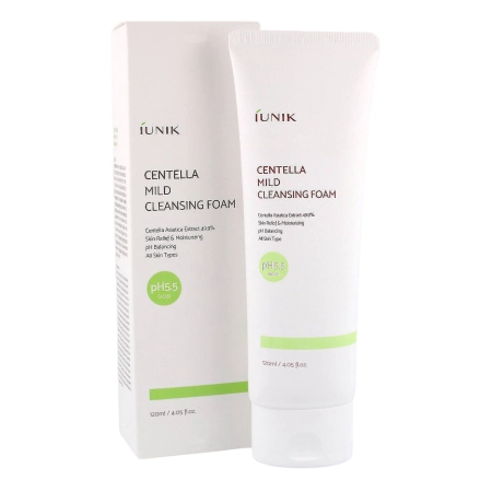 iUNIK - Centella Mild Cleansing Foam - Spumă de curățare ușoară cu Centella Asiatica - 120ml