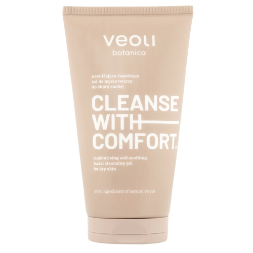 Veoli Botanica - CLEANSE WITH COMFORT - Gel de curățare hidratant și calmantGel de curățare a feței, pentru pielea uscată - 150 ml