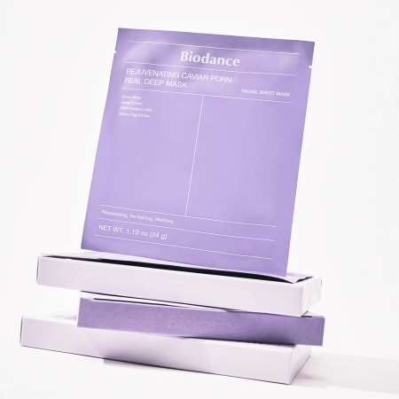 Biodance - Rejuvenating Caviar PDRN Real Deep Mask - Set de măști de față cu colagen și PDRN - 4 buc / 34 g