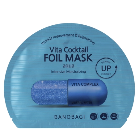 Banobags - Vita Cocktail Foil Mask Aqua - Mască de față hidratantă într-o foaie - 1pc/30g