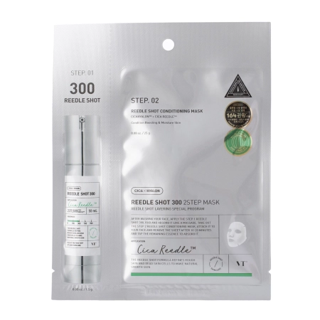 VT Cosmetics - Reedle Shot 300 2Step Mask - Mască de față fermecătoare în foaie - 1,5g+25g