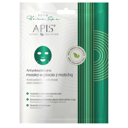 Apis - Mască tip șervețel antioxidantă cu matcha - 20 g