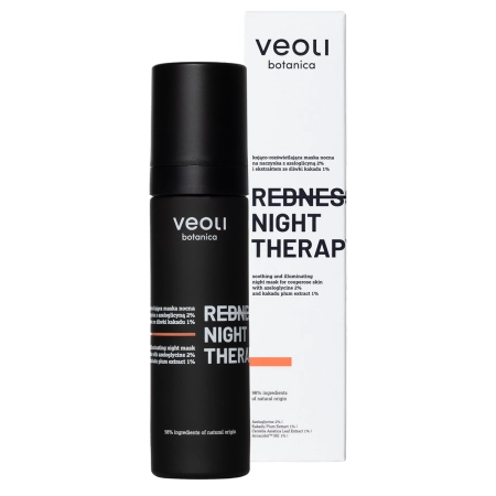 Veoli Botanica - Redness Night Therapy - Mască de noapte calmantă și iluminatoare pentru ten cu capilare dilatate - 50 ml