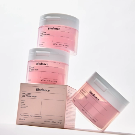 Biodance – Collagen Gel Toner Pads – Dischete cu gel tonifiant și colagen pentru față – 60 bucăți