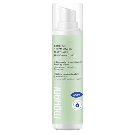 Mohani - Cremă regenerantă și normalizantă pentru față - Complex de ceramide 2% - Niacinamidă și gluconat de zinc - 50 ml
