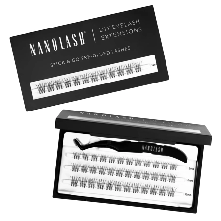 Nanolash - Stick & Go Pre-Glued Lashes - Pachete de gene cu adeziv - Innocent Short - 1 pachet