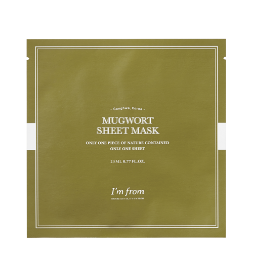 I'm From - Mugwort Sheet Mask - Mască de folie calmantă cu extract de Mugwort - 1buc./23ml