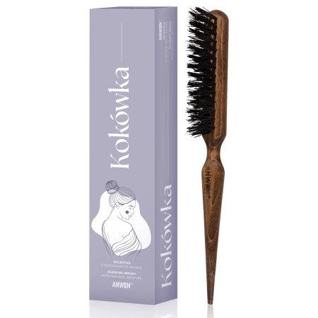 Anwen – perie pentru coc – perie din păr natural